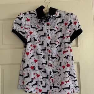 Hell Bunny Dachshund Balloon Heart Shirt